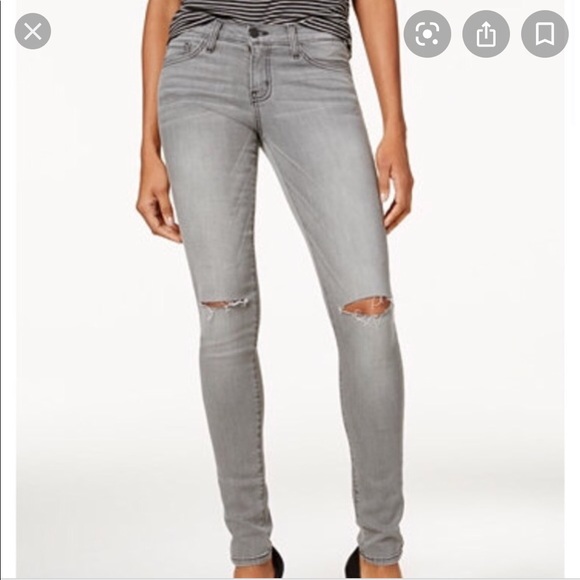 Ripped grey skinny jeans - Picture 2 of 8